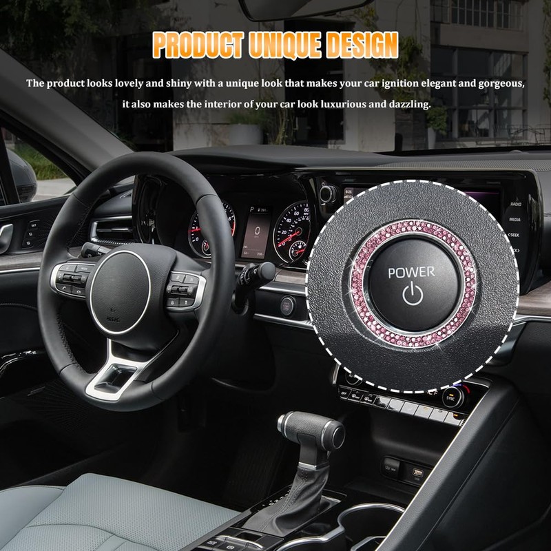 QZTYTY 2PCS Car Engine Start Stop Decoration Ring, Car Start