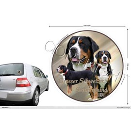 Circular Stickers Dog 10 cm Distance from Wall 60 cm Tall Swiss Mountain Dog, 10 cm