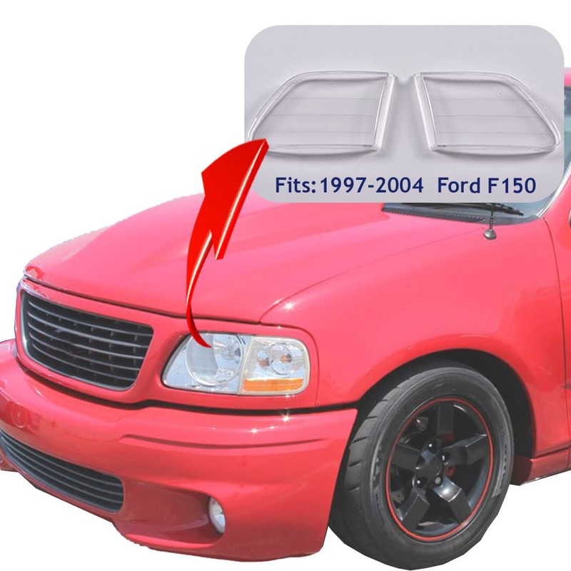 PIT66 Headlight Lens Cover, Compatible with 1997-2004 Ford F150 Expedition