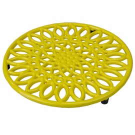 Home Basics Sunflower Heavy Weight Cast Iron Trivet, (Single) Yellow