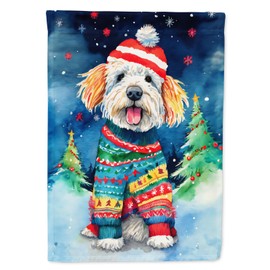 Caroline's Treasures DAC3497CHF Komondor Christmas House Flag Large Porch Sleeve Pole Decorative Outside Yard Banner Artwork Wall Hanging, Polyester, House Size, Multicolor