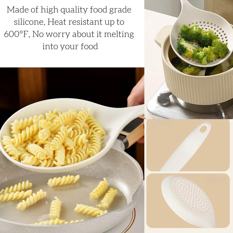 Armrouns Extra Large Skimmer Slotted Spoon, 14.5 inch Silicone Strainer