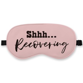 Qlmx Shh Recovering Silk Eye Mask for Sleeping, Pink for Women, Funny Eye Covers, Cute Blindfold Gifts for Girls
