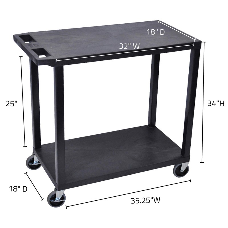 Luxor - 32" x 18" Cart - Two Flat Shelves