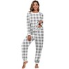 PrinStory Fluffy Pajamas for Women Soft Fleece Warm Pajama Set