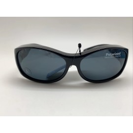 Foster Grant S38 Solar Shield POLARIZED  Fits Over Sunglasses FO-029 BLK GRY AZT BLACK