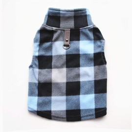 PIXRIY Dog Sweater, Soft Fleece Vest with Leash Ring Pullover Jacket Winter Pet Dog Clothes for Puppy Small Dogs Cat Teddy Chihuahua Yorkshire for Christmas (X-Small, Blue Grey Plaid)