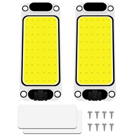 Kazuki DC 12-80V LED Room Lamp, Car Lighting, White, COB, 54 Rows, 10 W, On/Off Switch, Double-Sided Tape, Truck, Light Wagon, Camping, Work Car, Marine Tent Light, Cargo Light, Surface Luminous, Pack