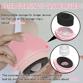 Sunscreen Roller Applicator - Portable Roll On Sponge Applicator for Sunscreen, Refillable Sunscreen Brush Applicator for Travel Beach Vacation (Blue)