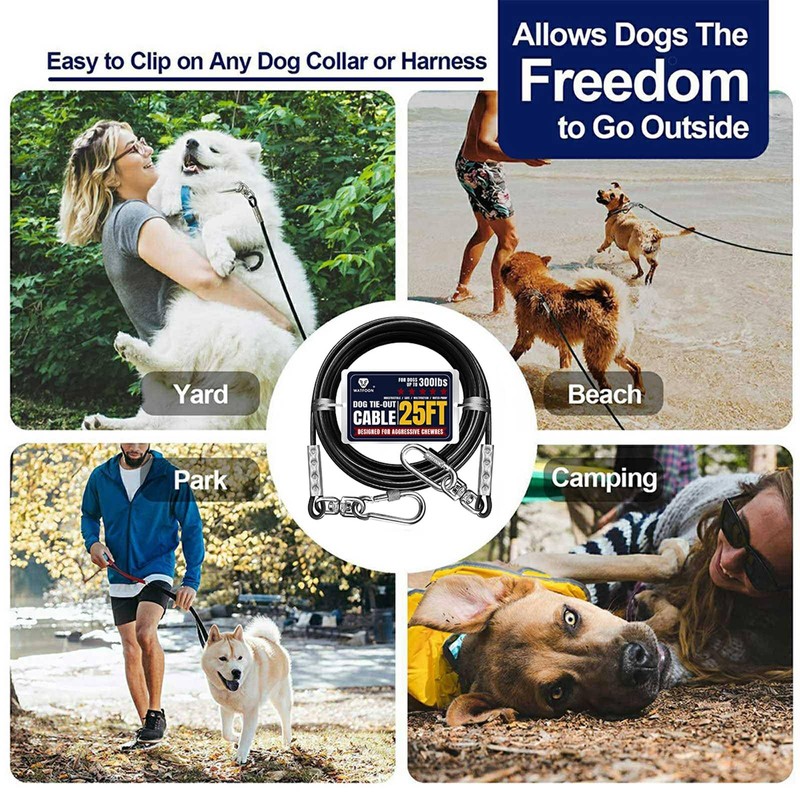 Tie Out Cable for Dogs Up to 300lbs,25ft Extra Strong