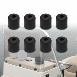 HWIMARINE Boat Windshield Bumpers - 1" Domed Rubber Windscreen Grommets for Boat Marine Fishing Yacht Hardware, 8 Pack
