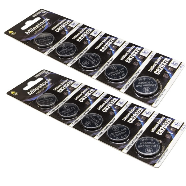 Milestock 10-Pcs 3-Volt Lithium Coin Cell Battery Compatible with One