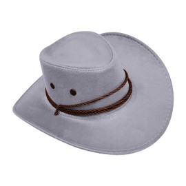 QUINTRA Men Women Cowboy Hat Western Cap Wide Sun Hat Winter Summer Hat, gray, One Size