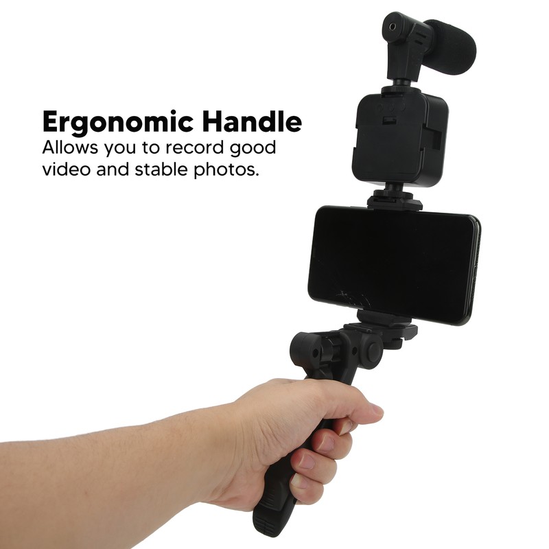 Smartphone Video Kit Tripod Mobile Phone Clip Fill Light Microphone