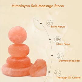 LHYILSWQ 2Pcs Large Himalayan Salt Hot Massage Stones Spa Massagers Rocks for Women&Men Pink 3.7IN