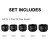 CASOMAN 5 Pieces 3/8" Drive Low Profile Oil Filter Socket