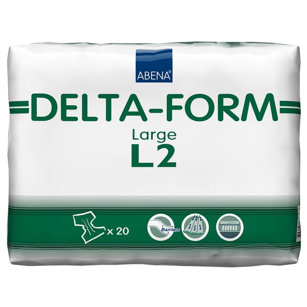 Abena Delta-Form Adult Incontinence Briefs, Level 2, (Medium To Extra Large Sizes) Large, 20 Count