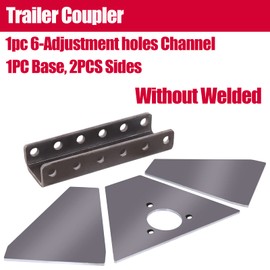 NBJINGYI Trailer Coupler Vertical Channel Adapter Fit for 50 Degree A-Frame Trailer 14000LBS Components Only1400-5-Position Adjustable Channel Base 2 Sides without Welded Raw Finish.
