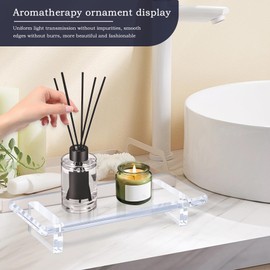 Crystal‑Clear Acrylic Perfume Display Tray 2‑Pack – Elegant Vanity Tray for Perfumes, Skincare & Jewelry, 8.6×3.6×1.5 Inch Durable Thick Acrylic, Display Stand for Dresser, Easy to Clean（2 Trays）