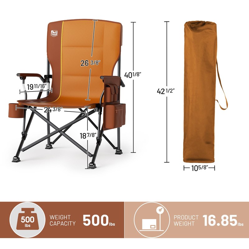 TIMBER RIDGE Oversized Folding Camping Chair High Back Heavy Duty