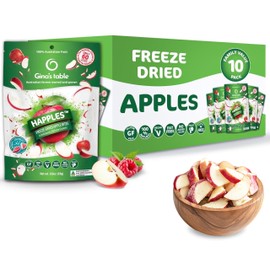 Happles Freeze Dried Apples – 100% Natural, No Added Sugar, Healthy Low Calorie Apple Crisps Snack for Adults & Kids, Gluten Free, No Artificial Flavours (10 Pack)
