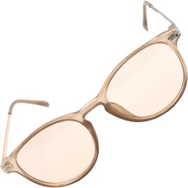 [FashionBerry] 6.クリアミルキーベージュ×ライトブラウン UVカット率99%以上 ボストン型サングラス クリアレンズ 伊達メガネ風 軽量フレーム 男女兼用 おしゃれ アイウェア 丸型メガネ 紫外線対策 旅行 ドライブ アウトドア向け 1000594-F-586