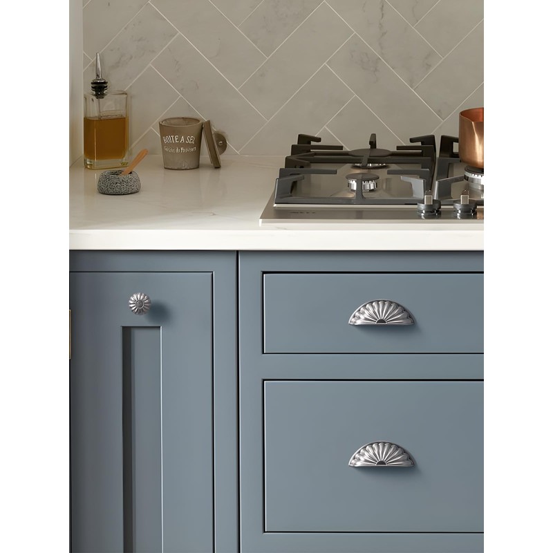 JIASENBAO Brushed Nickel Cabinet Cup Pulls 3" Hole Center 2