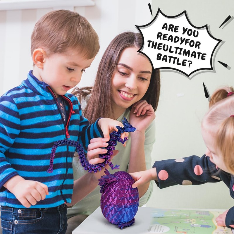 3D Printed Dragon Egg, Prefilled Easter Eggs Filled with Toy