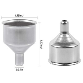 Annomor Stainless Steel Mini Funnels Multipurpose Small Funnels for Drinking Liquor Flask, Essential Oil Bottle, Spice Powder, Amber Bottles, Homemade Make-Up Fillers, Pack of 2