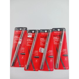 Revlon 4 PACK REVLON VINYL EYELINER SMOOTH GLIDING GEL PENCIL 864 FORCE OF STEEL