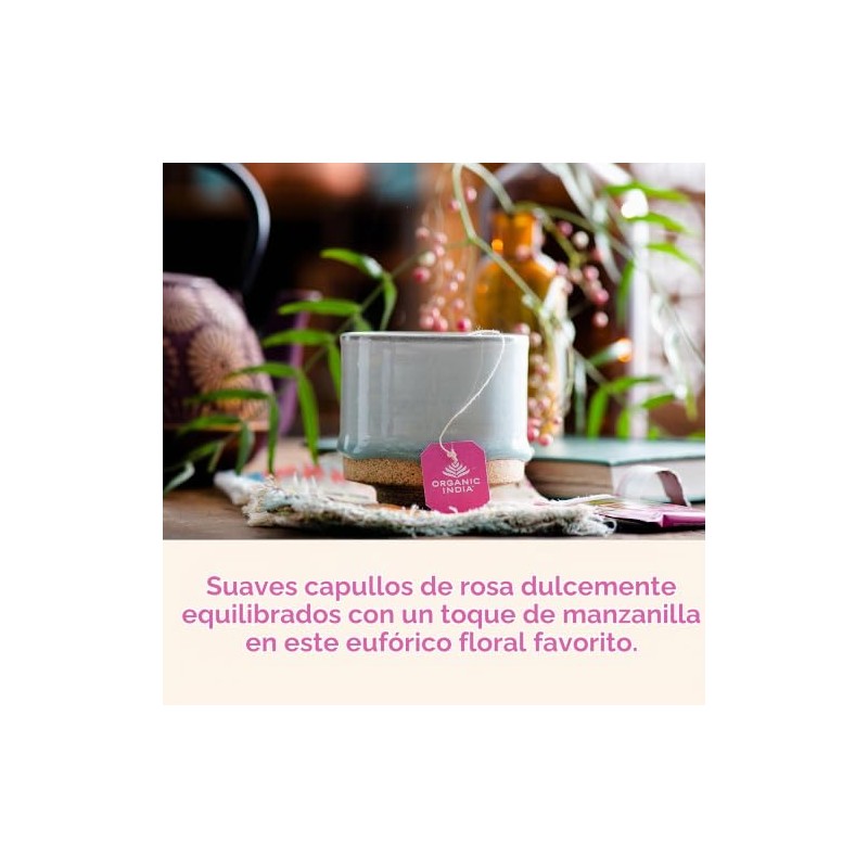 Orgánica India Tulsi – Té, Hojas Sueltas, Sweet Rose, 3.5