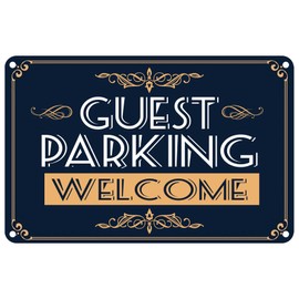 Welcome Guest Parking Signs 12"x 8" Visitor Parking Signs Metal Parking Signs Customer Parking Only Sings Reflective Rust Aluminum UV Protected Waterproof Outdoor Use Fade Resistant