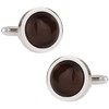 Cuff-Daddy Round Espresso Brown Catseye-style Cufflinks with Presentation Box