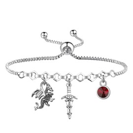 UJIMS4th Wing Merch Bookish Dragon Rider Necklace Fantasy Book Lover Gifts Dragon Lover Gift Dark Romance Reader Gift (FourthWingBracelet)