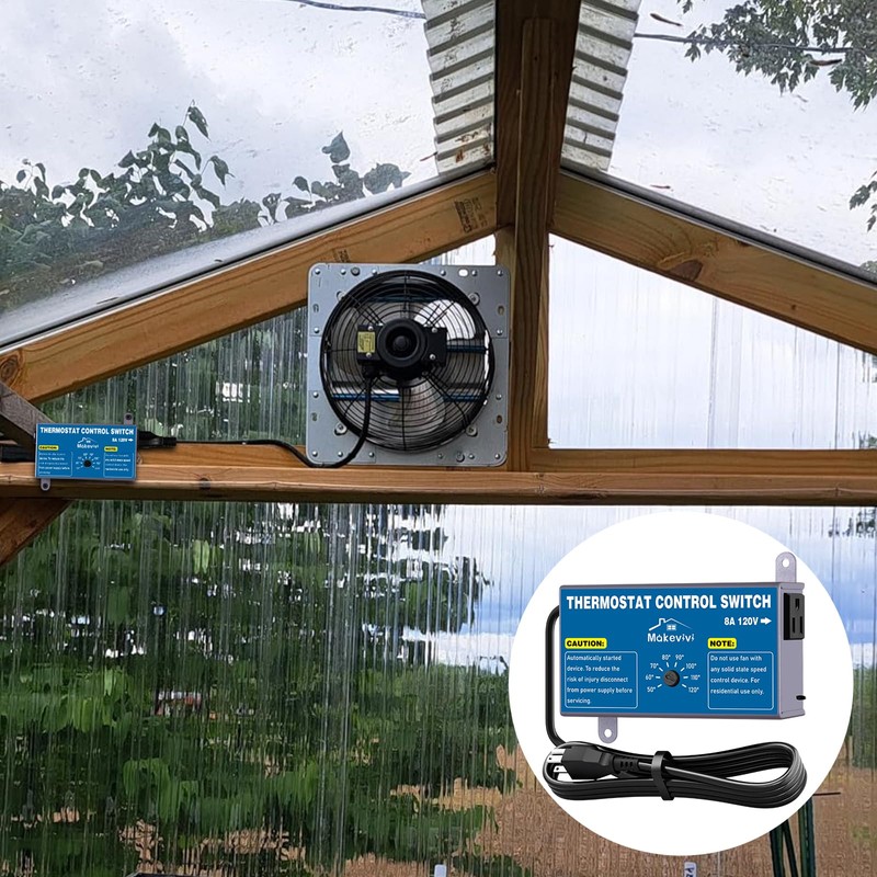 Makevivi Attic Fan Thermostat Control, Plug & Play Socket Design,