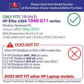 mCover NEW mCover Case for 2024+ 14" HP Elite x360 1040 G11 2in1 series Windows Laptops