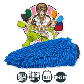 Nuke Guys XL Chenille Wash Mitt - Car Wash Mitt Made of Ultra Soft Microfibres - Microfibre Wash Mitt - For Lint-Free and Scratch-Free Car Wash - Blue