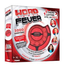 Tomy Word Fever, Word Guessing Game, Small Specialist Game, 3000 Questions, Word Search Game with Sounds, Electronic Game - Family, Suitable for Adults and Children from 7 Years