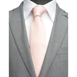 ZENXUS Solid Skinny Ties for Men, 2.5 inch Slim Blush Pink Necktie