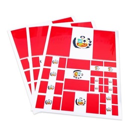 JBCD Peru Flag Decal Car Sticker Peruvian Flags for Trucks Vehicles Car Decoration Accessories, 3 Pack