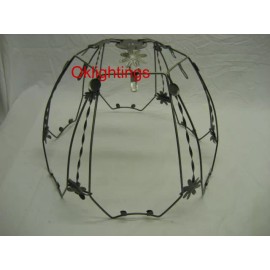 oklightings 15 inch Touch Lamp Metal Ornate Lamp Shade Frame Brush gold color