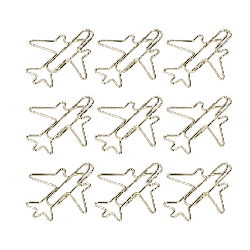 100Pcs Paper Clips Gold Cute Unique Shape Electroplating Process Lightweight