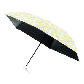 Moonbat [ESTA] Parasol Folding Umbrella, Women's, For Both Rain and Shine, Light Blocking, Heat Shielding UV 5 Flat Hibiscus 31-230-30256-22 Yellow