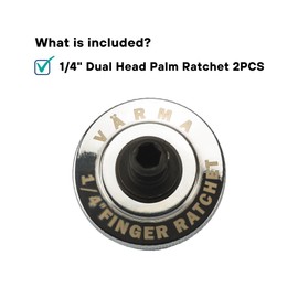 VÄRMA Dual-Drive Palm Ratchet, Compatible with 1/4" sockets and standard screwdriver bits, Compact 72-Tooth Thumb Ratchet for Mechanics, DIY, Automotive, and Home Repairs (2PCS)