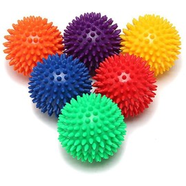 XKONG Spiky Hard Massage Ball, Spiky Massage Ball, Spike Massage Roller, 6 Solid Spike Massage Roller for Plantar Fasciitis, Trigger Point Therapy, Exercise, Yoga, Acupressure (7.5cm)