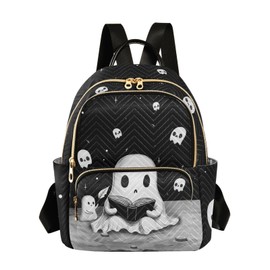 NCRJCZQL Quilted Backpack Purse for Women Fashion Small Backpack Shoulder Bag Travel Casual Daypack (Ghost, Medium)