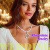 JEAIRTS Rhinestone Star Pendant Choker Necklace Sparkly Collar for Women