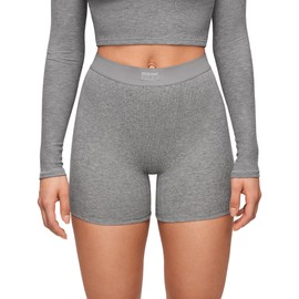 INLYRIC Women's Boxer Briefs Cotton High Waisted Boy Shorts Underwear 5" Inseam Stretch Boxer Shorts Heather Carbon Small