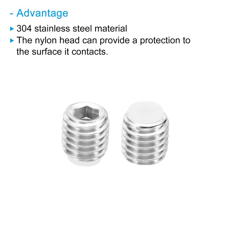 PATIKIL M10 x 10 mm Nylon Tip Mining Screw 20
