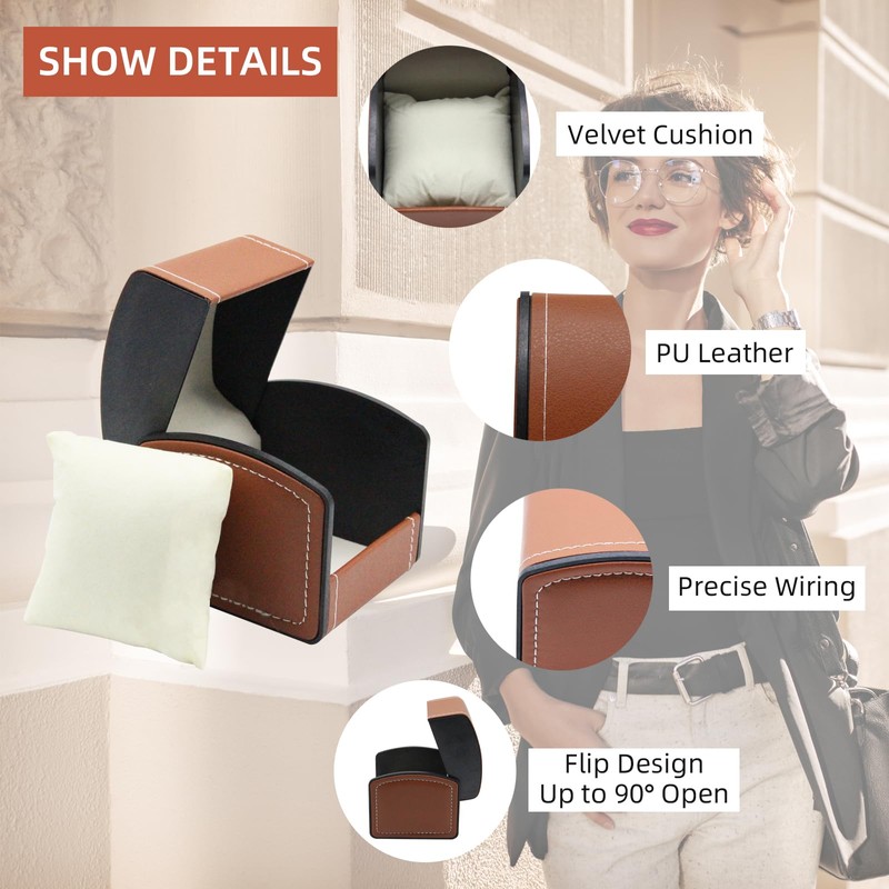 DOZNOZRI Single Watch Box Leather for Men Women Watch Travel